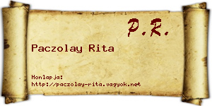 Paczolay Rita névjegykártya