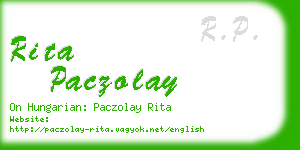 rita paczolay business card